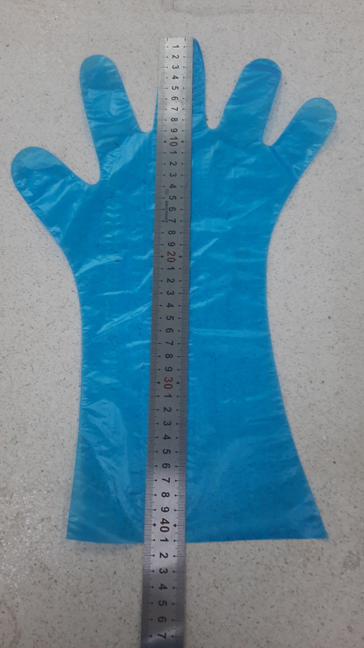  40cm Blue PE Gloves